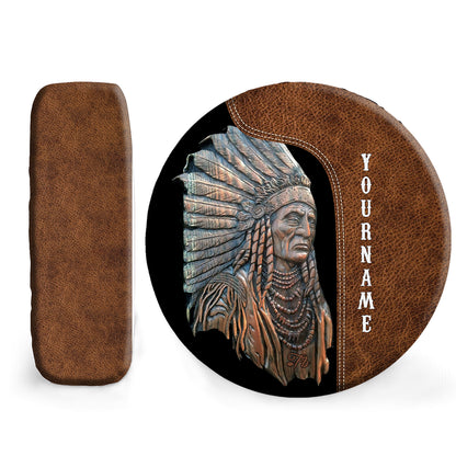 Petthouse | Tribal Chief Tire Cover America Tribal Tire Cover Leather Pattern Cover Car Decoration