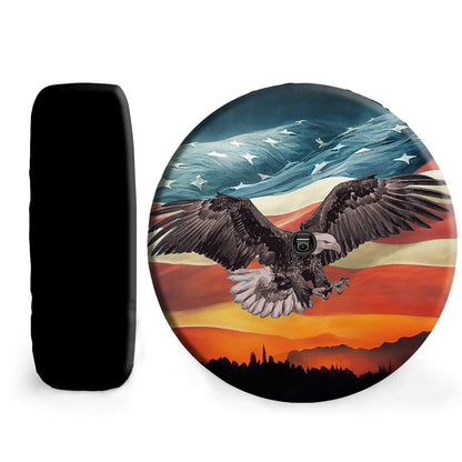 Petthouse | Eagle American Flag Spare Tire Cover Independence Day 4th Of July American Family Gifts Car Decor