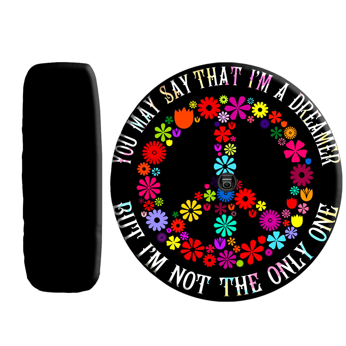 Petthouse | Hippie Peace Floral Spare Tire Cover You May Say That I'm A Dreamer Truck Decor Gift For Family