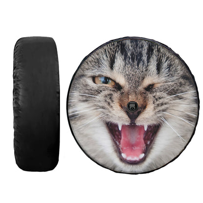 Petthouse | Cute Tabby Cat Crying With One Eye Closed Spare Tire Cover Wheel Cover For Car Cat Lover Gift