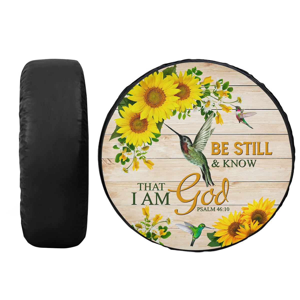 Petthouse | Hummingbird Spare Tire Cover Sunflower Wheel Cover Be Still And Know That I Am God Christian Gift