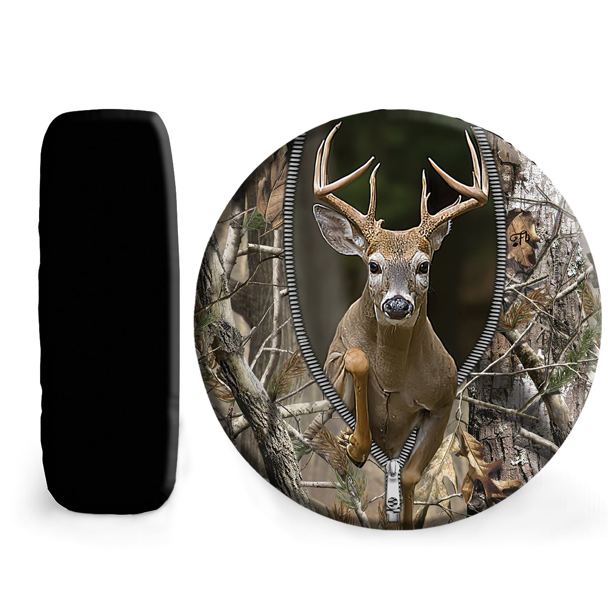 Petthouse | Hunting Spare Tire Cover, Deer Zipper Forest Printed Truck Decor Gift, Hunter Gift Idea