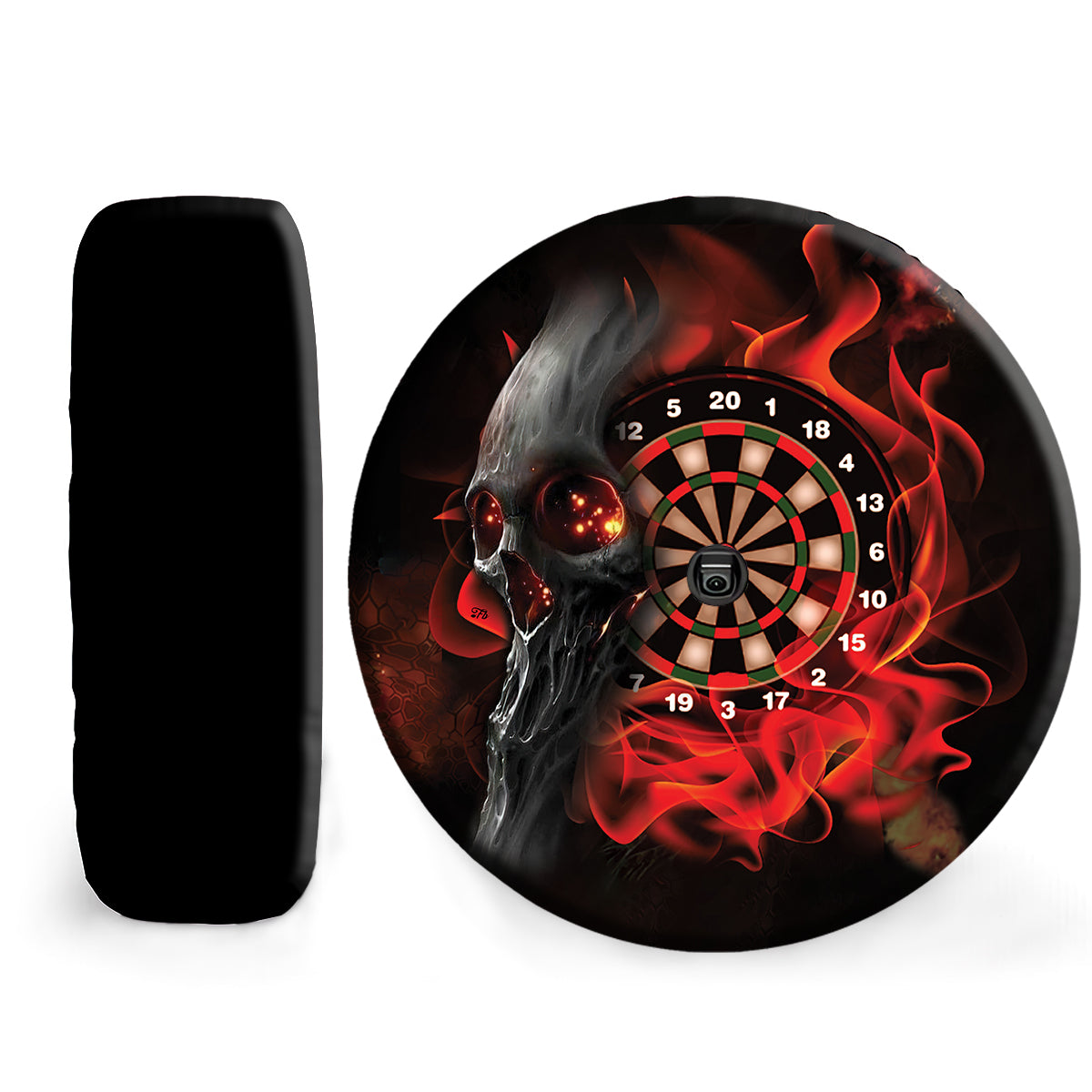 Petthouse | Fire Darts Score Sports Spare Tire Cover Death Burning Tire Wrap Horror Style Car Decoration