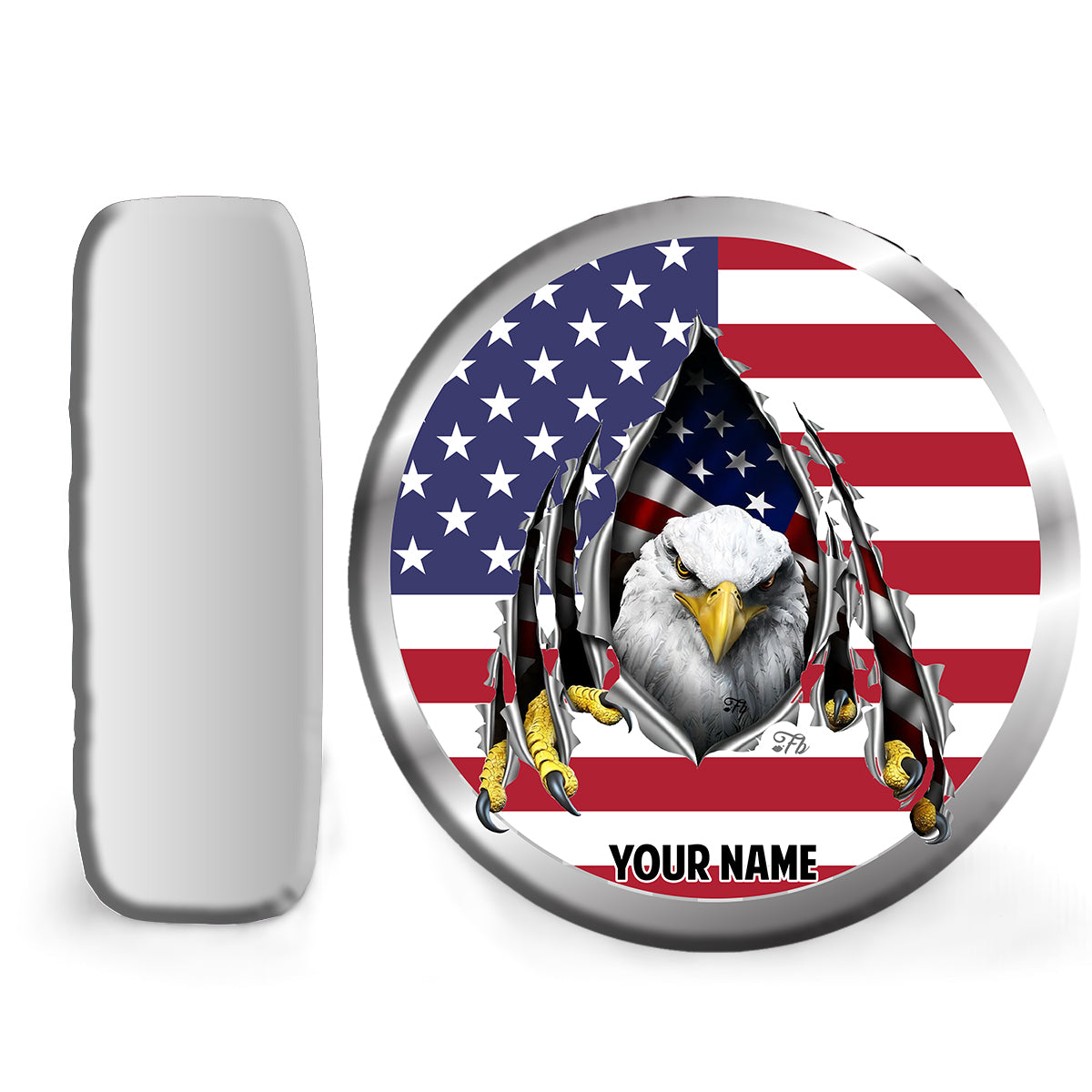 Petthouse | Customized Eagle American Flag Spare Tire Cover Eagle American Flag Torn Metal Pride American