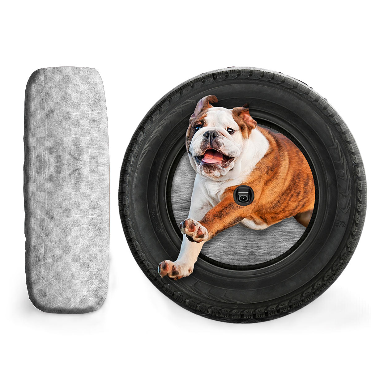 Petthouse | English Bulldog Camper Tire Cover Dog Jump Out Car Tire Wheel Tire Covers Fun Car Accessories