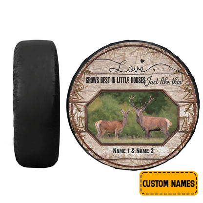 Petthouse | Customized Tire Cover Deer Couple Wrap Love Tire Cover Wild Deer Tire Wrap Car Decoration