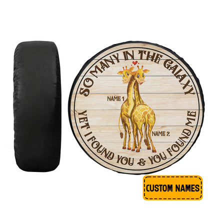 Petthouse | Customized Tire Cover Couple Giraffe Tire Cover So Many In The Galaxy Tire Wrap Valentine Gift