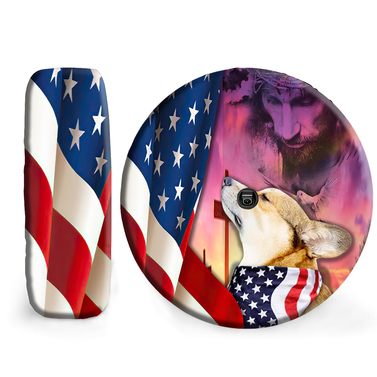 Petthouse | Corgi Spare Tire Cover American Pride Tire Protector Jesus Believer Wheel Tire Covers New Car Gift