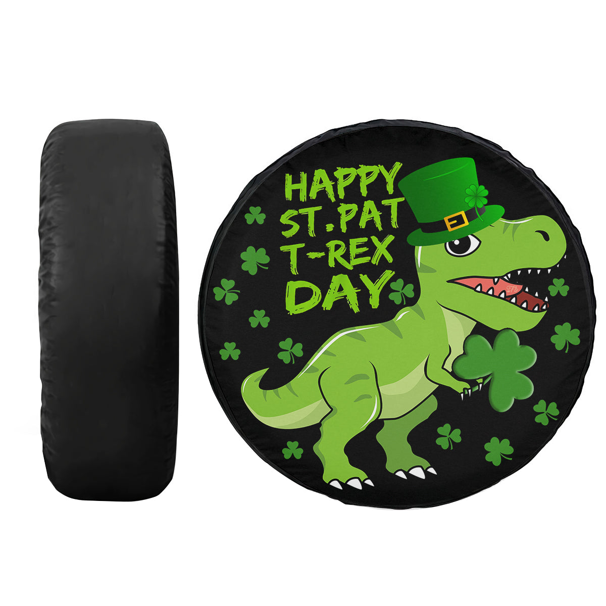 Petthouse | Happy St Pat T Rex Day Spare Tire Cover Irish Dinosaur Shamrock St Patricks Day Wheel Cover