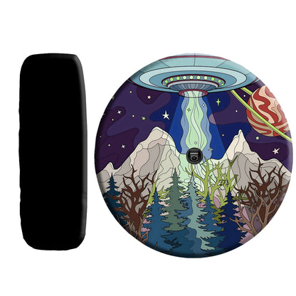 Petthouse | Space Ufo Alien Magic Spare Tire Cover Mountain Landscape Truck Decoration Space Lovers Gift