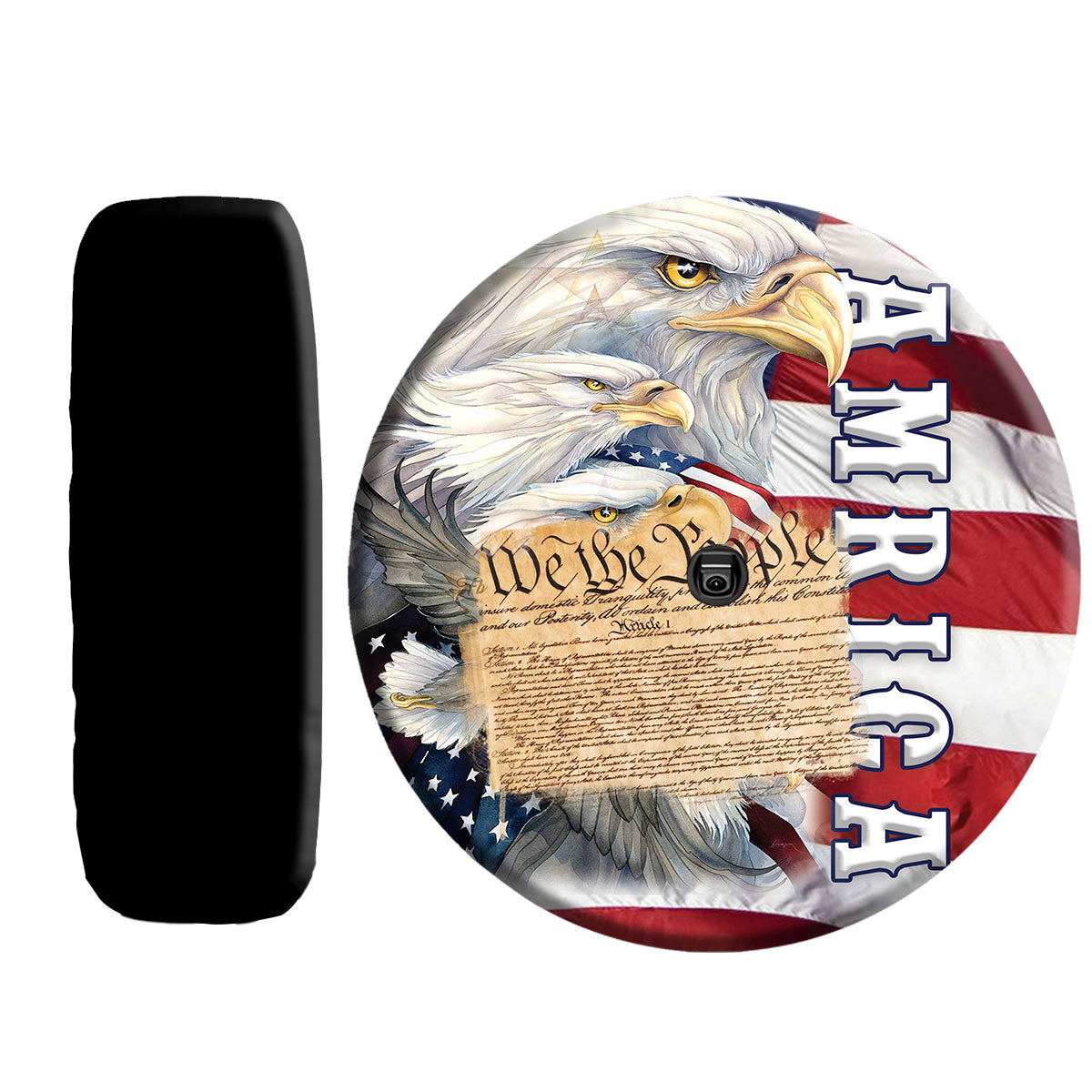 Petthouse | American Veteran Eagle Spare Tire Cover Memorial Day Veteran's Day Decor Truck Decoration