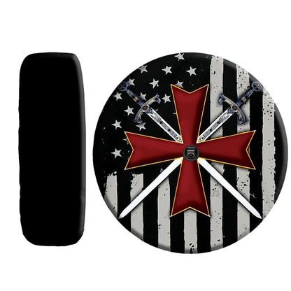 Petthouse | Jesus Christian Cross Sword American Flag Spare Tire Cover Christian Truck Decor Religious Gift