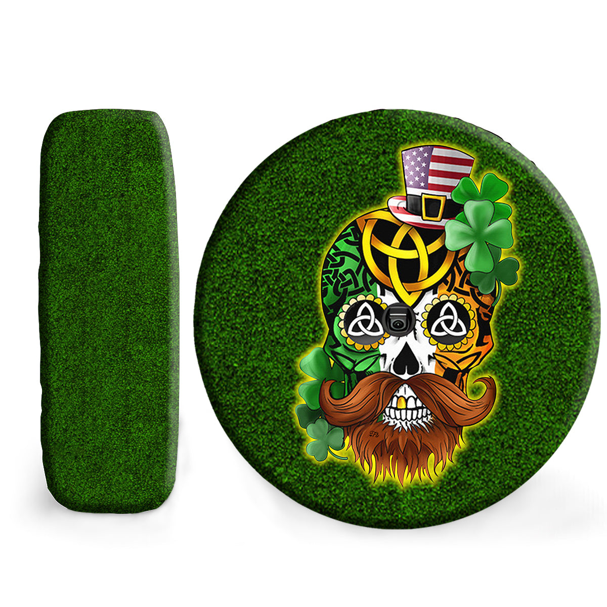 Petthouse | Sugar Skull Irish Shamrock St Patricks Day Spare Tire Cover Happy Irish Holiday Gift Ideas