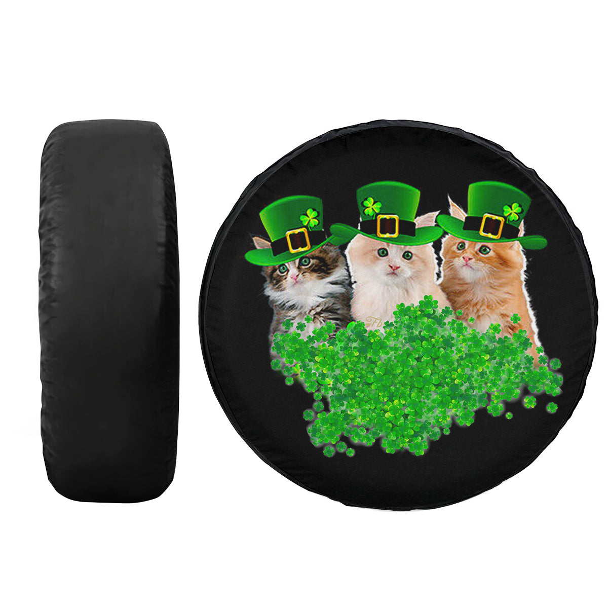 Petthouse | Cat Spare Tire Cover Irish Cat Tire Cover Clover Leaves Tire Cover Happy St Patrick's Day