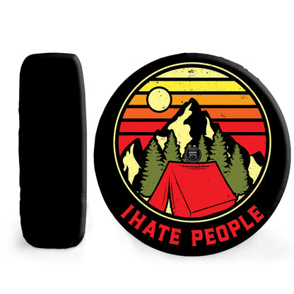 Petthouse | I Hate People Spare Tire Cover Camping Tire Cover Retro Vintage Art Tire Wrap Accessories