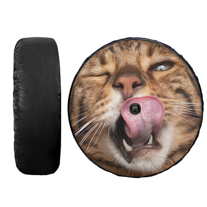 Petthouse | Bengal Cat Licking Lips Spare Tire Covers Wheel Cover Car Accessories Cat Lover Gifts Idea