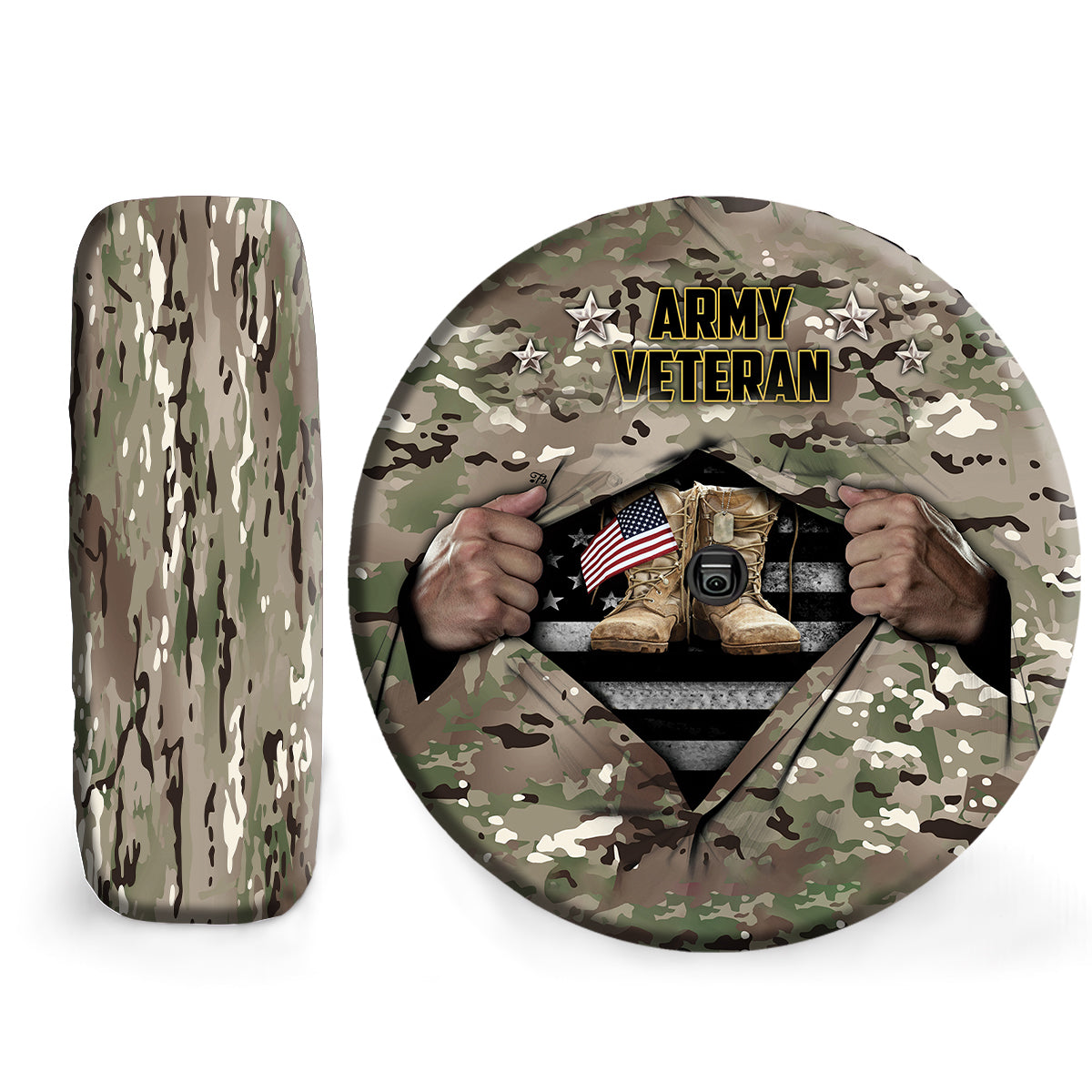 Petthouse | Army Veteran Spare Tire Cover Military Tire Cover American Warrior Tire Cover Car Decoration