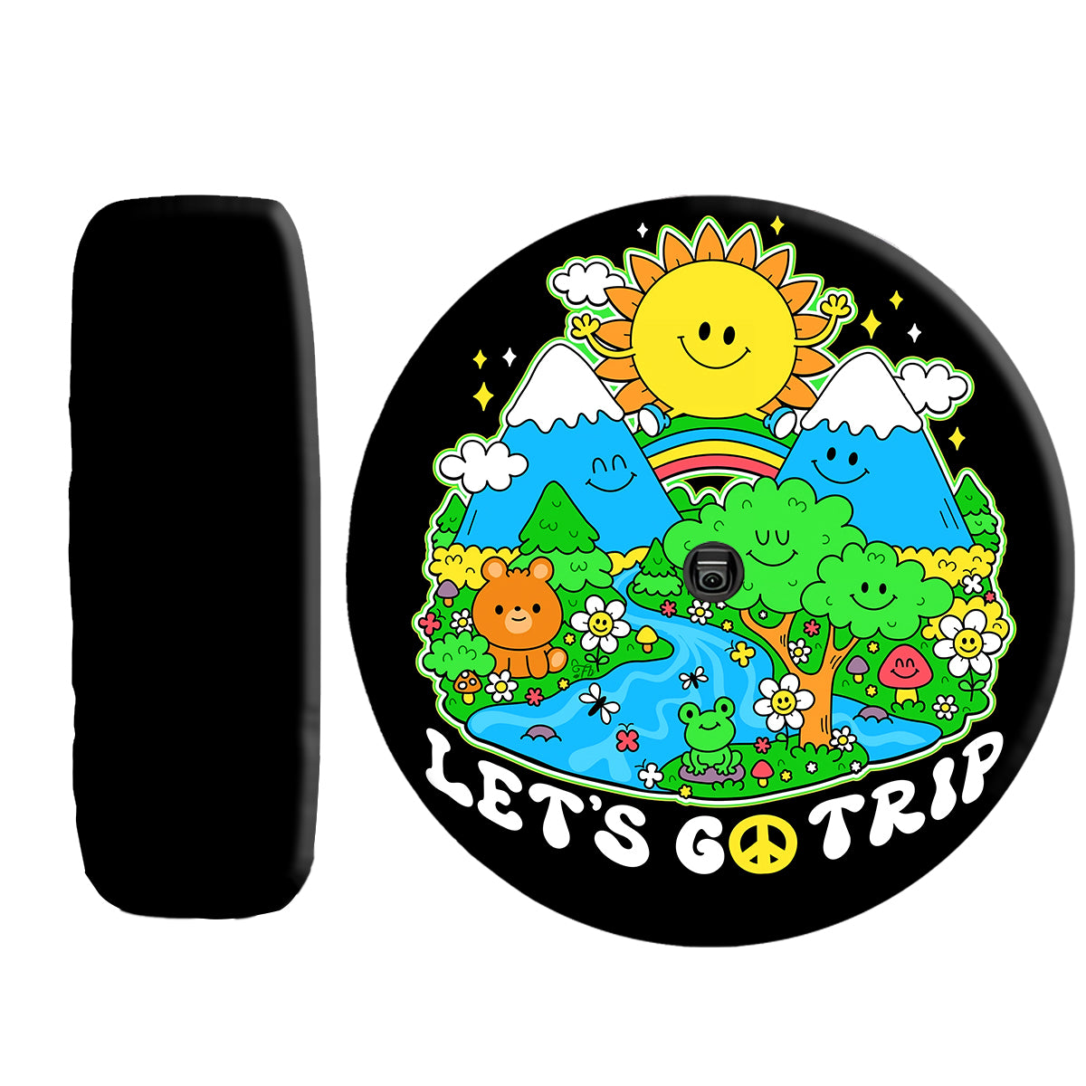 Petthouse | Hippie Tire Covers Let's Go Trip Cute Spare Tire Cover Trippy Tire Cover Hippie Cute Art