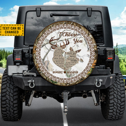 Petthouse | Customized Tire Cover I Choose You Cover Deer Couple Art Wrap Deer Artwork Cover Couple Gift