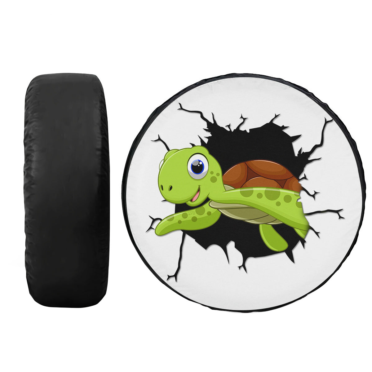 Petthouse | Cartoon Turtle Spare Tire Cover Sea Turtle Tire Cover Turtle From Crack Cover Car Decoration