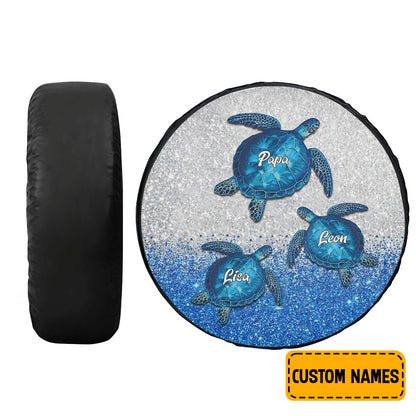 Petthouse | Customized Turtle Spare Tire Cover, Turtle Family Spare Wheel Cover, Family Gifts, Family Car Decor