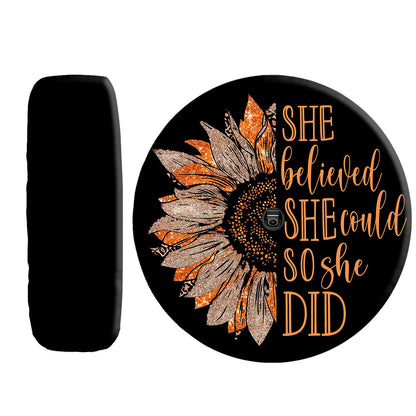 Petthouse | Sunflower Tire Protector She Believed She Could Spare Tire Cover New Car Gift Car Accessory