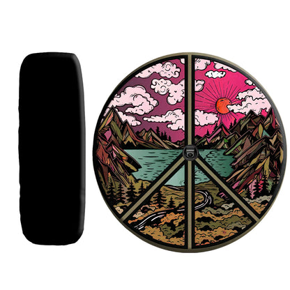 Petthouse | Hippie Peace Mountains Landscape Spare Tire Cover Truck Decoration New Car Gift