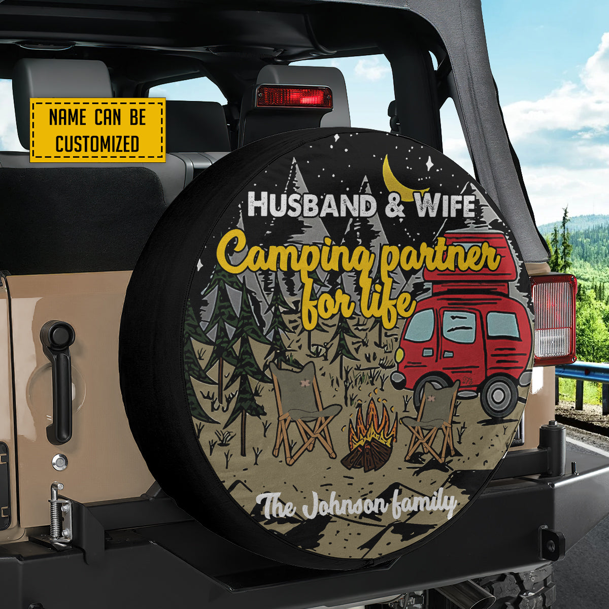 Petthouse | Customized Spare Tire Cover Camping Partner For Life Tire Protector Camping In The Forest