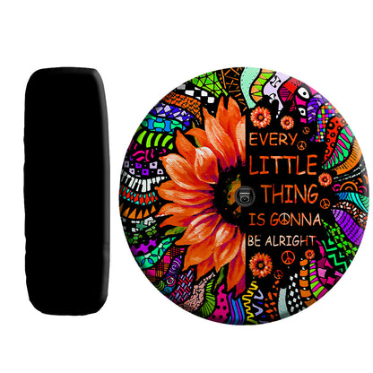 Petthouse | Sunflower Hippie Peace Spare Tire Cover Every Little Thing Is Gonna Be Alright Truck Decor