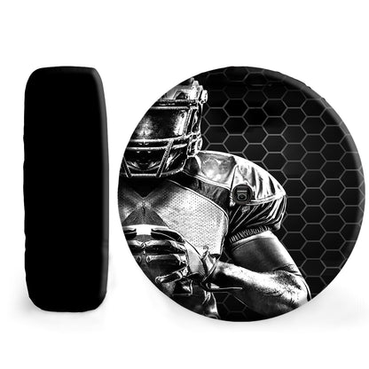 Petthouse | Rugby Player Hexagon Pattern Rugby Football Spare Tire Cover Sports Wheel Cover For Car