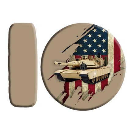 Petthouse | Main Battle Tank American Flag Spare Tire Cover Us Tank Truck Decoration Gift For Dad