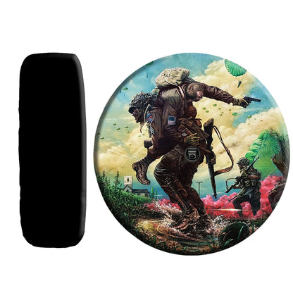 Petthouse | American Veteran Memorial Day Spare Tire Cover Soldier Military Truck Decor Grandpa Daddy Gift