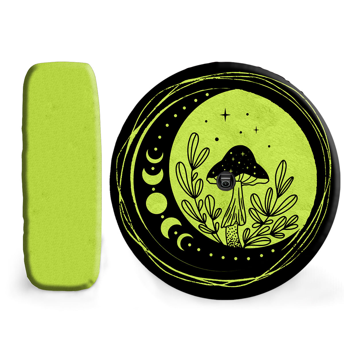 Petthouse | Mystical Mushroom Spare Tire Cover Cresent Moon Car Tire Protector Magic Hippie Car Tire Cover