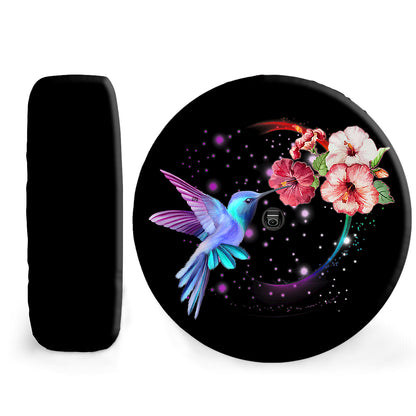 Petthouse | Hummingbird Hibiscus Flower Spare Tire Cover Hummingbird Wheel Cover Truck Trailer Accessory