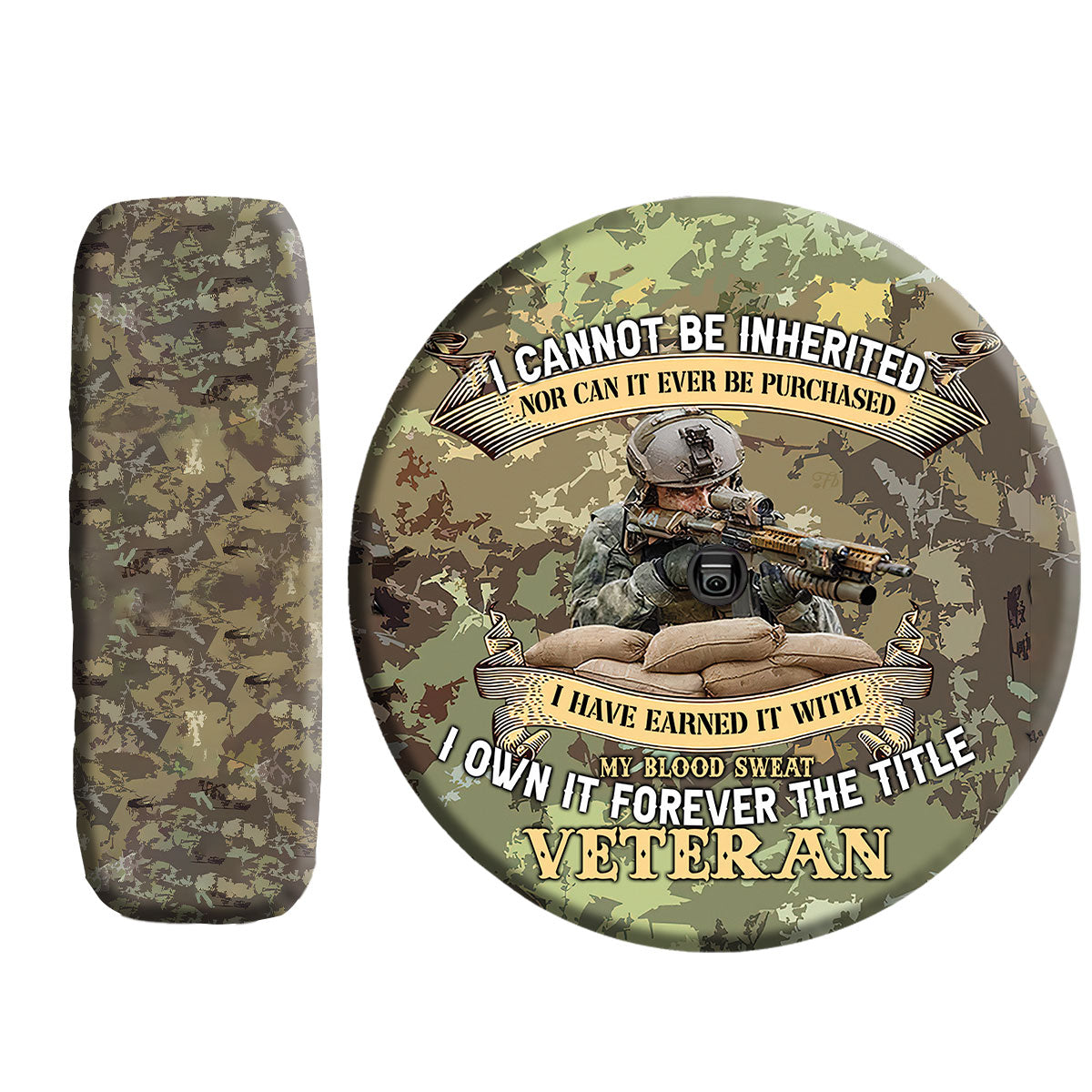 Petthouse | Veteran Camouflage Spare Tire Cover Veteran's Day Memorial Day Decor Grandpa Daddy Husband Gift