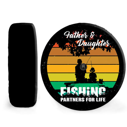 Petthouse | Father Daughter Spare Tire Cover Fishing Tire Cover Partners For Life Tire Cover Father's Day Gift