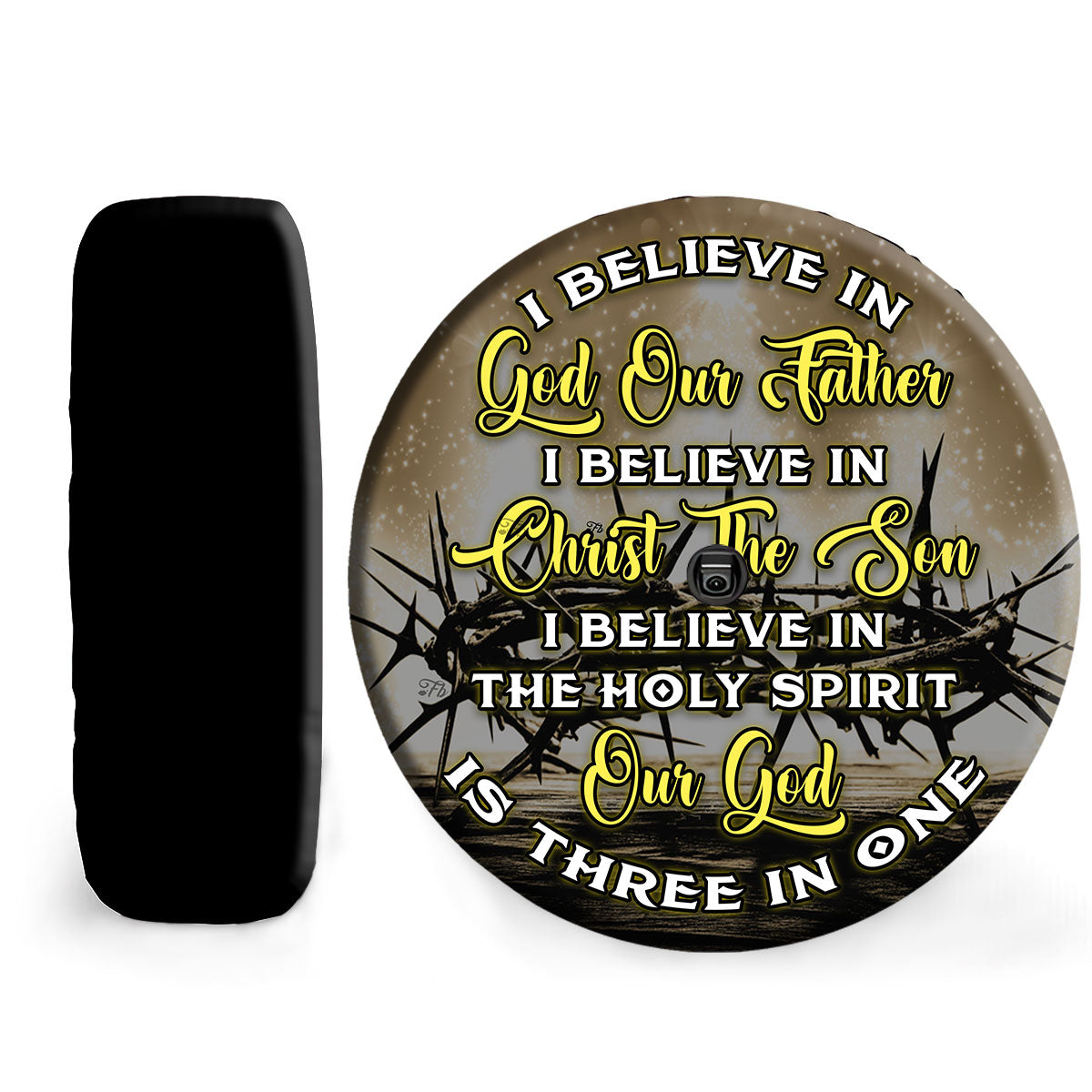 Petthouse | Jesus Thorn Crown I Believe In God Our Father Holy Bible Tire Covers Car Accessories Gifts