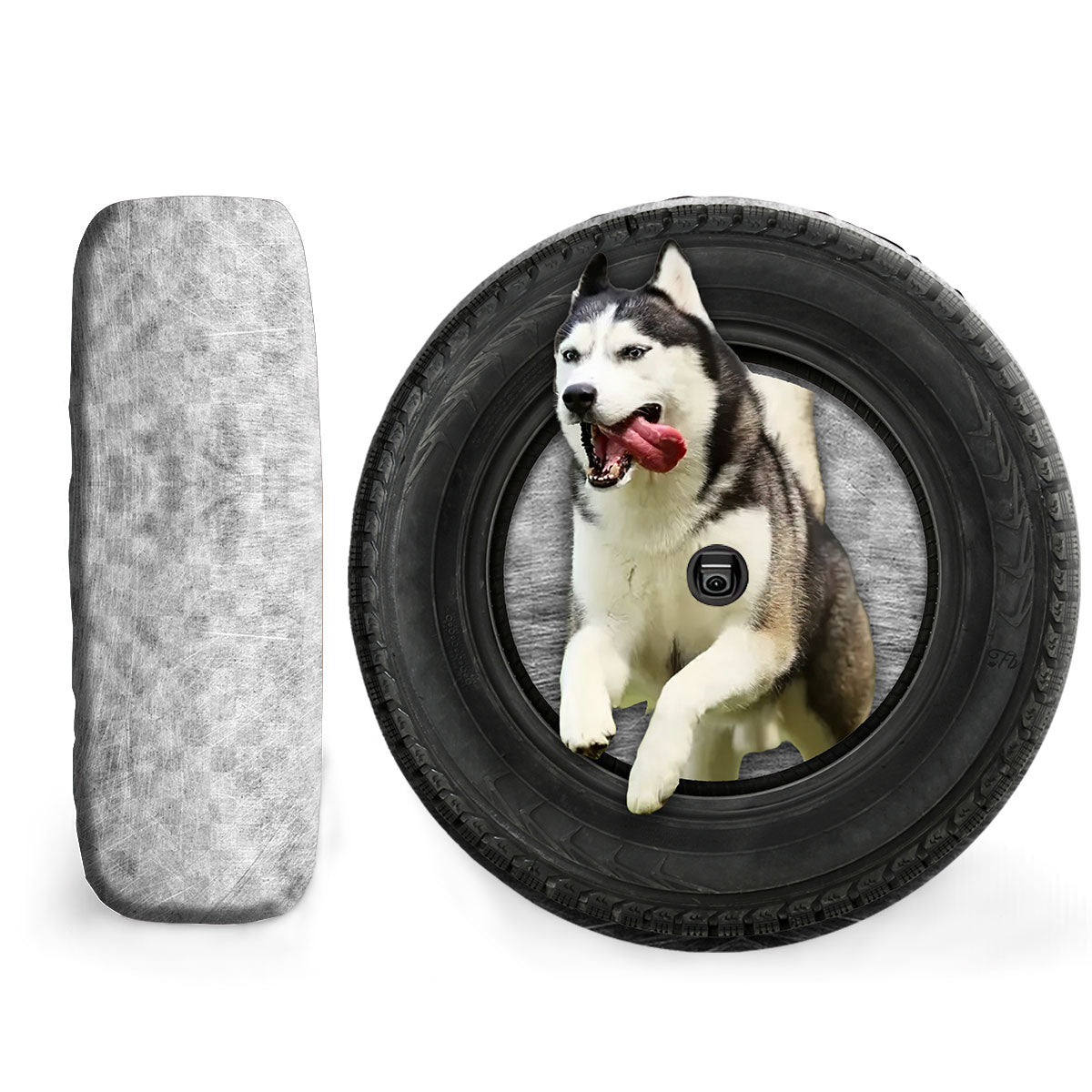 Petthouse | Husky Siberian Running Dog Funny Spare Tire Cover Wheel Cover Protector Car Tire Covers