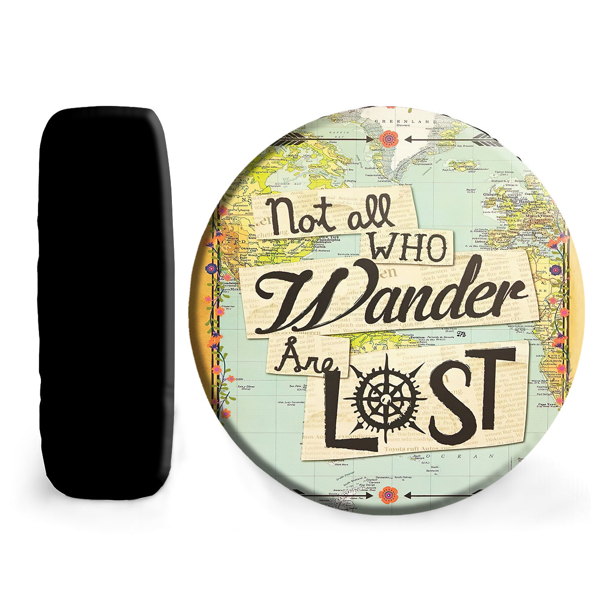 Petthouse | Not All Who Wander Are Lost Spare Tire Cover Greenland Map Gift For Greenland Lovers