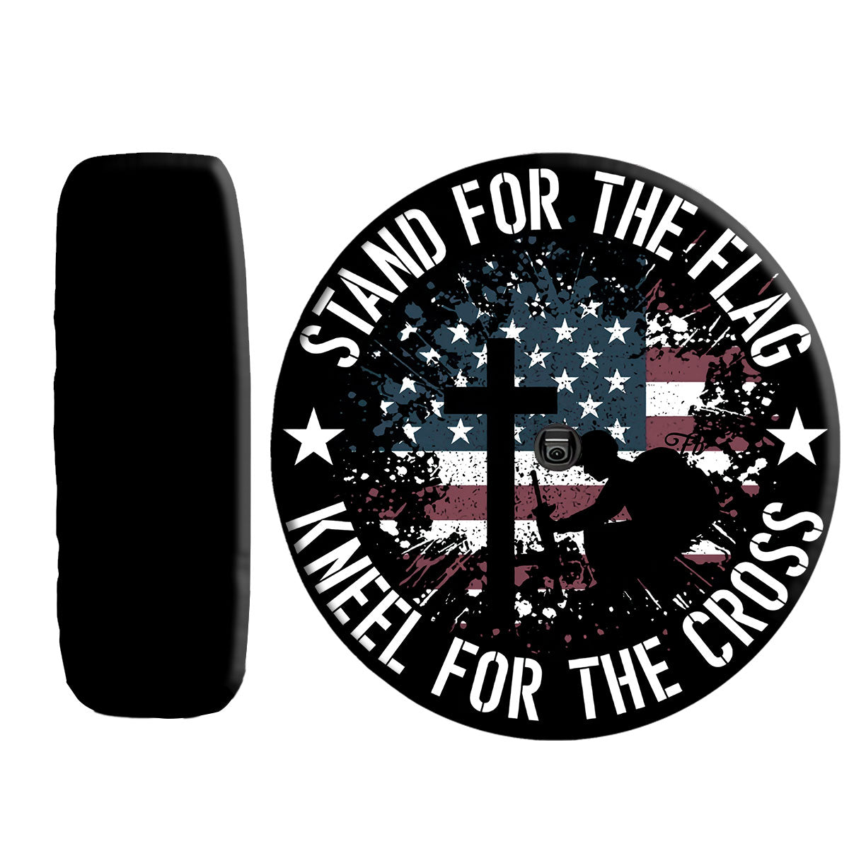 Petthouse | American Veteran Christian Cross Spare Tire Cover Us Soldier Memorial Day Decor Grandpa Daddy Gift