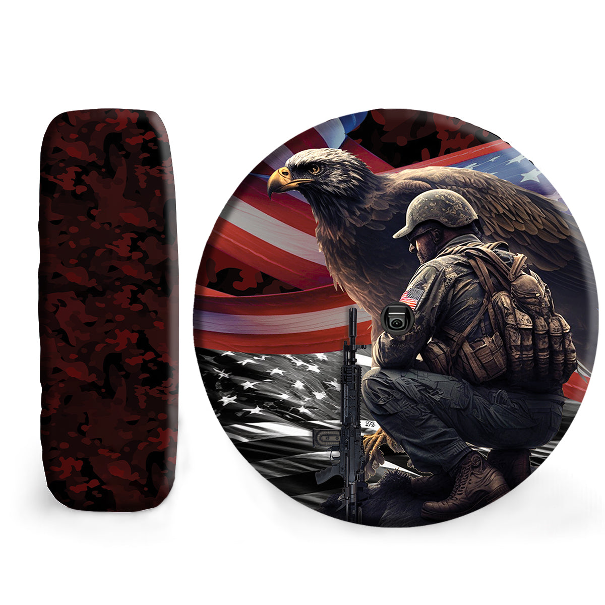 Petthouse | Eagle American Flag Veteran Spare Tire Cover American Patriot Independence Day Wheel Cover