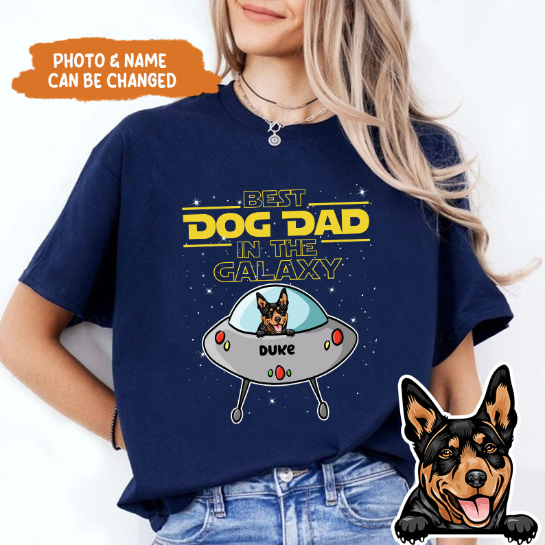 Petthouse | Customized Best Dog Dad In The Galaxy Shirt, Dog Father's Day Shirt, Dog Dad Gifts