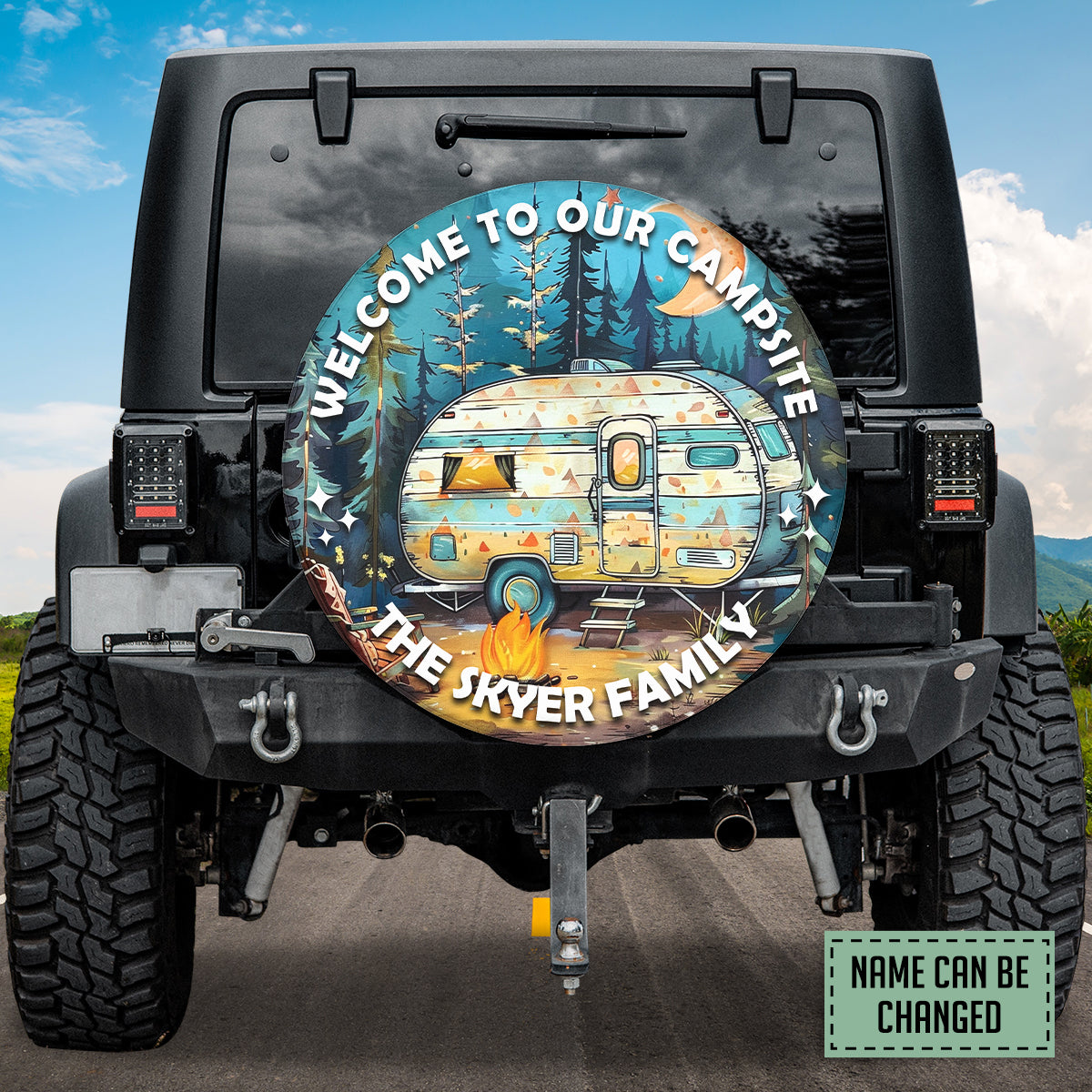 Petthouse | Personalized Camping Spare Tire Cover, Welcome Campsite Tire Cover, Camping Spare Tire Cover Camper, Car Accessories, Camping Decor