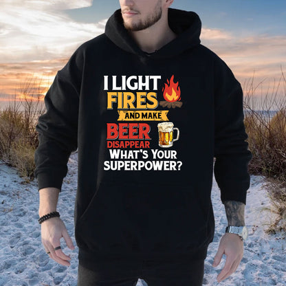Camping Shirt, I Light Fires And Make Beer Disappear, Funny Camping Shirt, Camping Hoodie Sweatshirt, Camper Mug