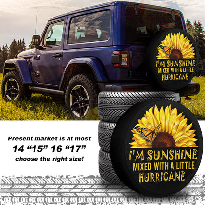 Petthouse | Sunflower Butterfly Spare Tire Cover I'm Sunshine Mixed With A Little Hurricane Wheel Cover Gift