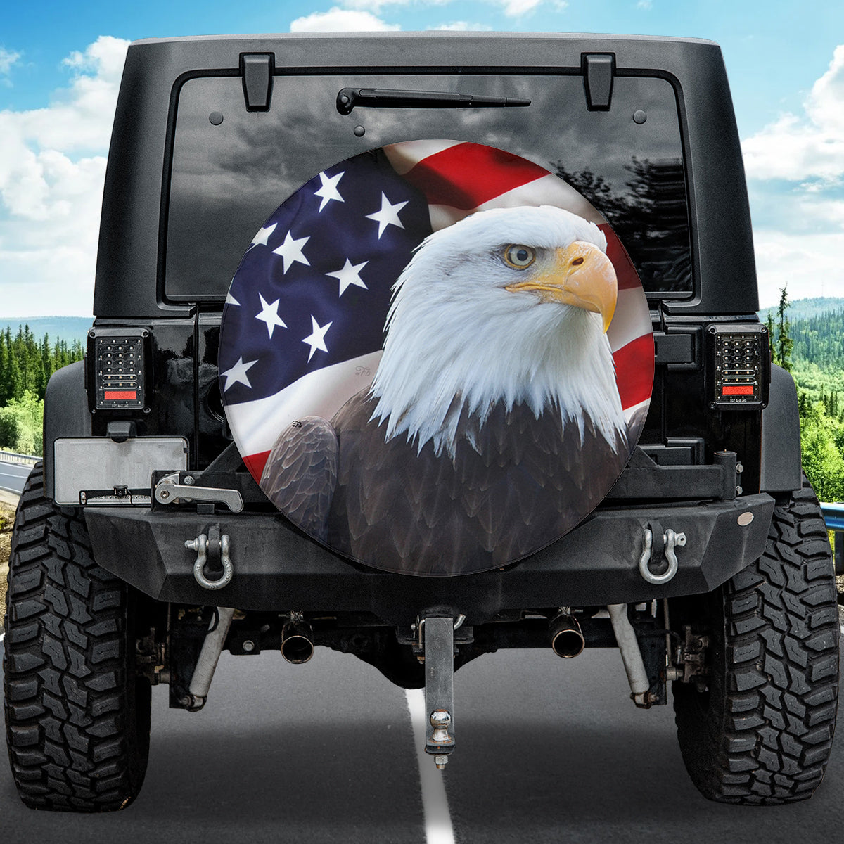 Petthouse | Tire Cover Patriotic Eagle American Flag Spare Tire Cover Waterproof Wheel Cover American Patriot