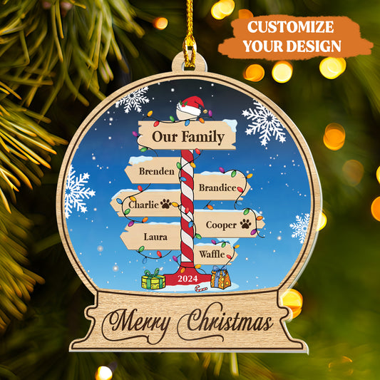 Petthouse | Personalized Family Name Ornament, Family Christmas Ornament 2024, Grandparent Gift