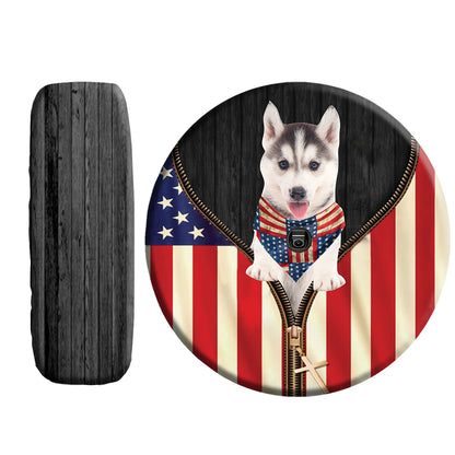 Petthouse | Custom Spare Tire Cover Husky Siberian American Spare Tire Cover Wheel Cover Dog Wheel