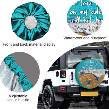 Petthouse | Sea Turtle Beach Scenery Spare Wheel Cover The Lord Is On My Side Christian God Bible Verse