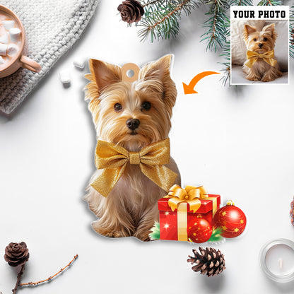 Petthouse | Customized Yorkie Puppy Christmas Ornament, Gift For Yorkie Mom, Christmas Ornament, Dog Keepsake